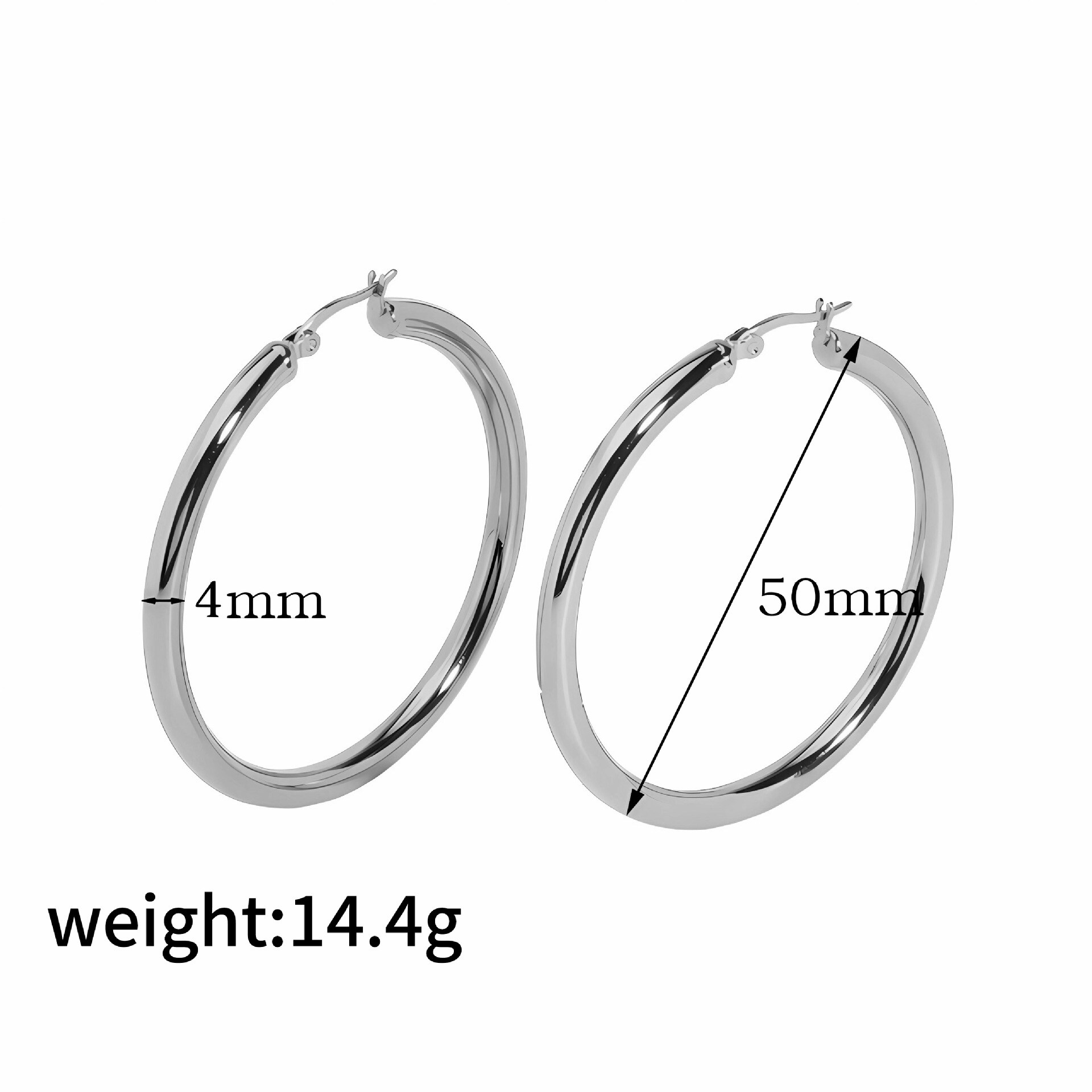 1 Pair Simple Daily Style Round Shape Stainless Steel 18K Gold Plated Women's Hoop Earrings h5 Picture2